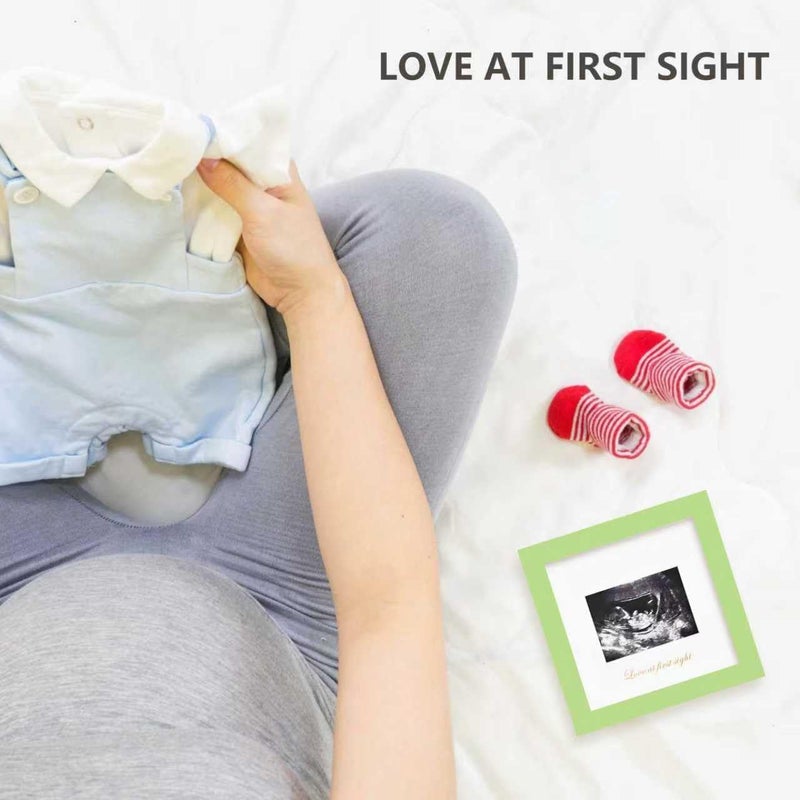 KINLINK Baby Sonogram Picture Frame, Love at First Sight Ultrasound Picture Frame, Pregnancy Gifts for Expecting Mom&Dad, Gender Reveal Party, Baby Keepsake Announcement Light Green - Image 5